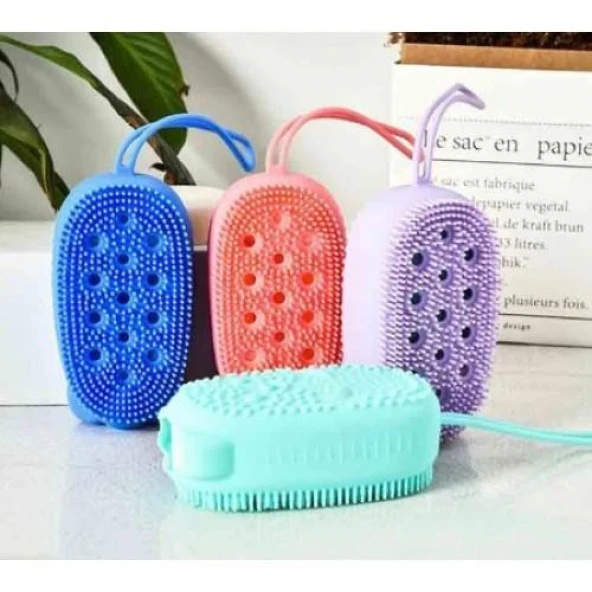 Banyo Sırt Kesesi Çift Taraflı Slıkon Duş Lifi Sırt Fırçası 60 Cm - Resim 6