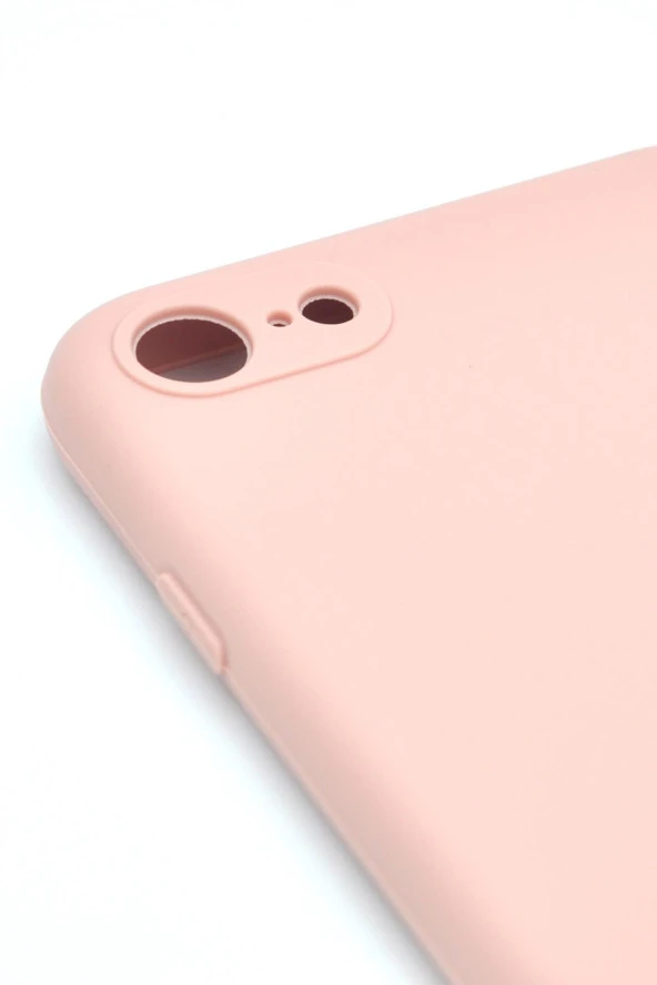 iPhone 7 / 8 Uyumlu Düz Renk Esnek Yumuşak Silikon Kılıf  Rubber Pembe - Resim 3