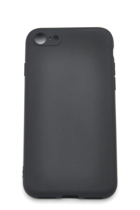 iPhone 7 / 8 Uyumlu Düz Renk Esnek Yumuşak Silikon Kılıf  Rubber Siyah - Resim 2