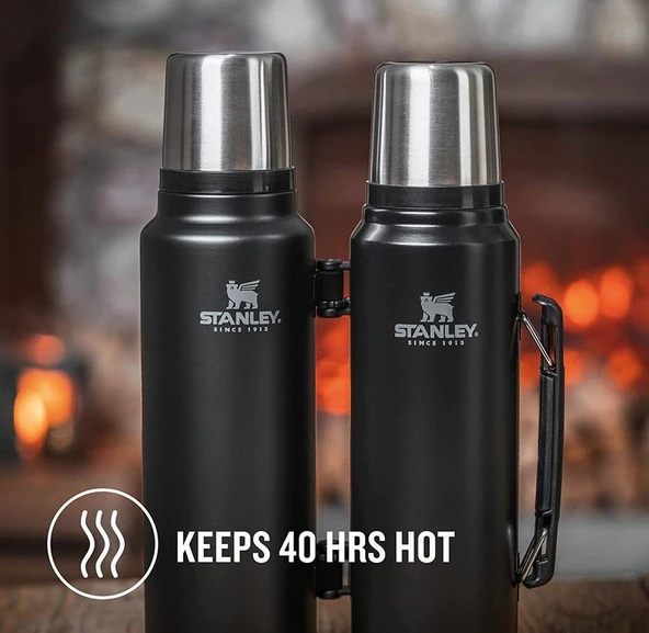 Stanley Klasik Vakumlu Siyah Çelik Termos 1,4 Lt - 4