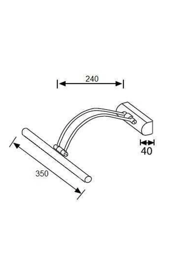 BY-LAMP Krom Ayna Üstü 35 Cm Led Banyo Aplik Duvar Ayna Resim Tablo - 2