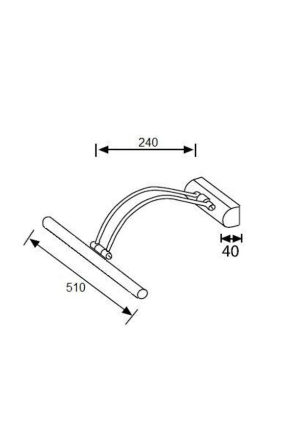 BY-LAMP Krom Ayna Üstü 50 Cm Led Banyo Aplik Duvar Ayna Resim Tablo - 2