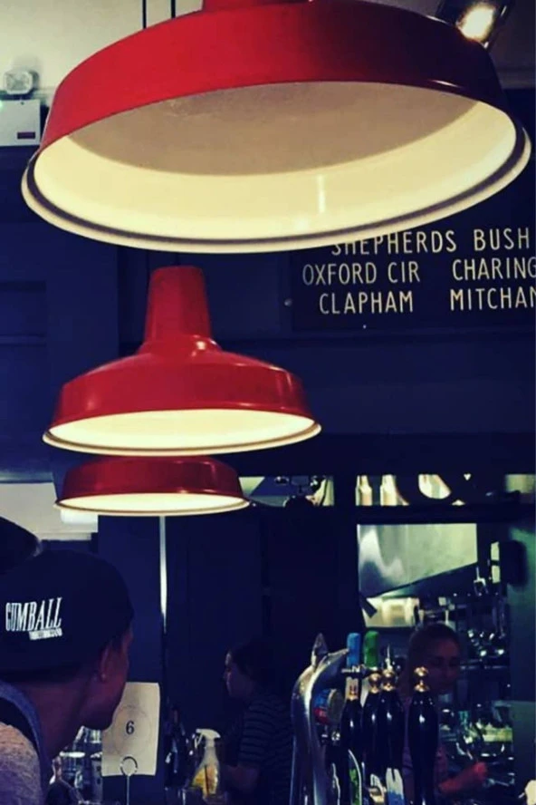 BY-LAMP Sarkıt Avize Kırmızı Renk Ofis Mutfak Restoran Cafe Tavan Aydınlatması - 2