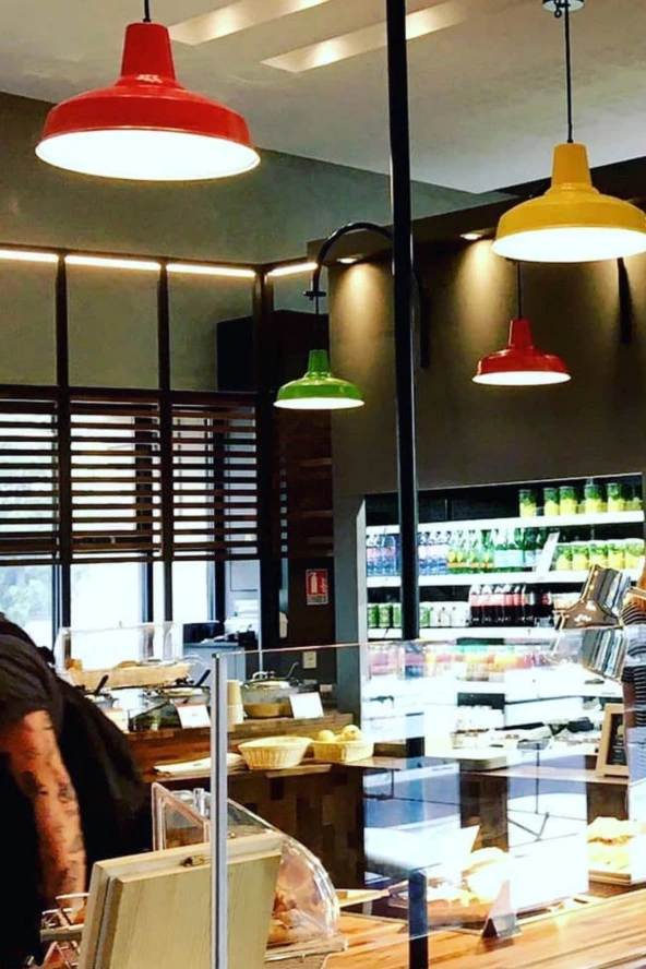 BY-LAMP Sarkıt Avize Kırmızı Renk Ofis Mutfak Restoran Cafe Tavan Aydınlatması - 4