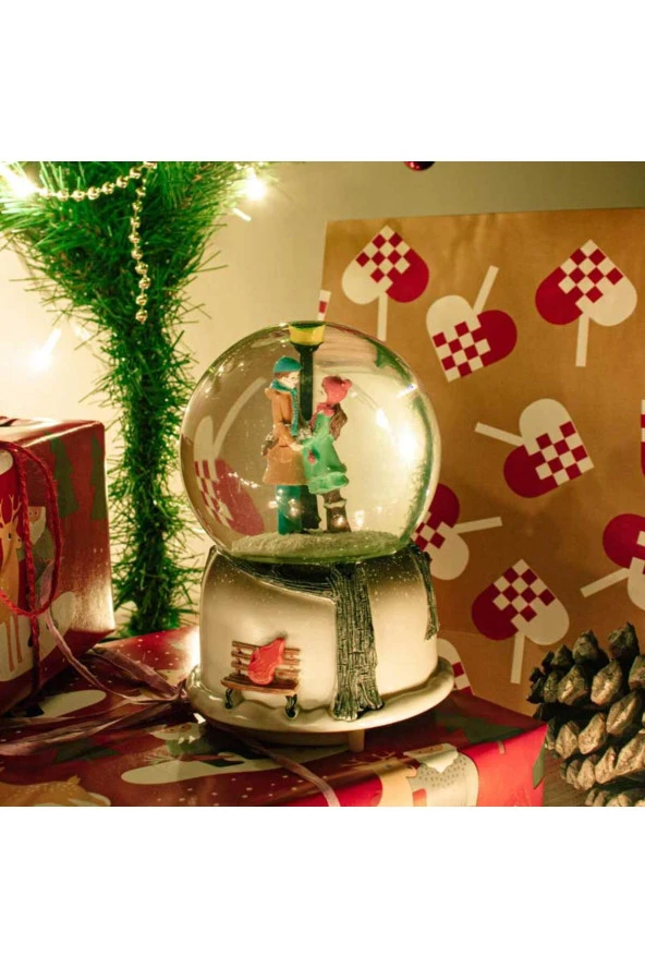 BY-LAMP Sevgiliye Romantik Hediye Işıklı ve Müzikli Kar Küresi - 3