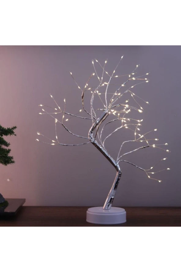 BY-LAMP Dekoratif Led Işıklı Lamba Hediye Ağaç Masa Lambası Boncuk