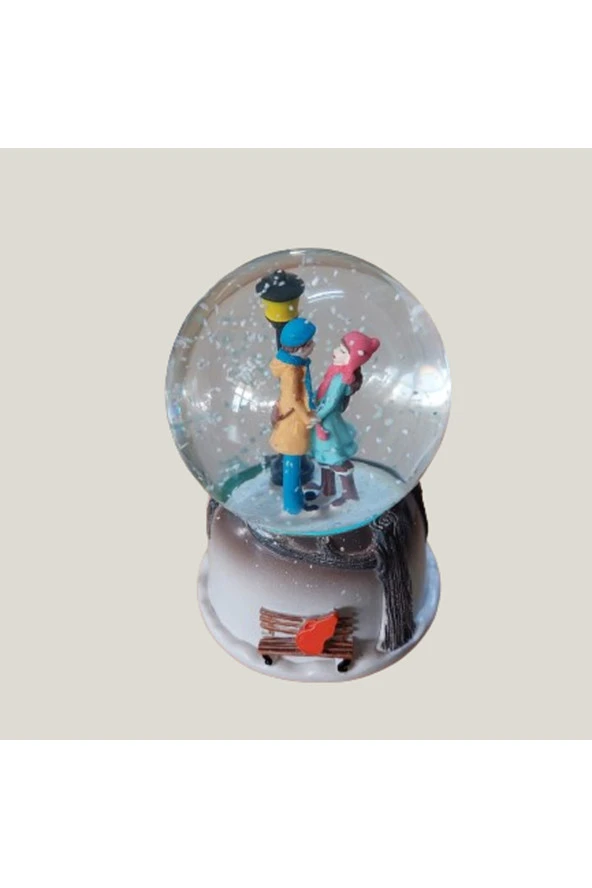 BY-LAMP Sevgiliye Romantik Hediye Işıklı ve Müzikli Kar Küresi Küçük Boy - 3