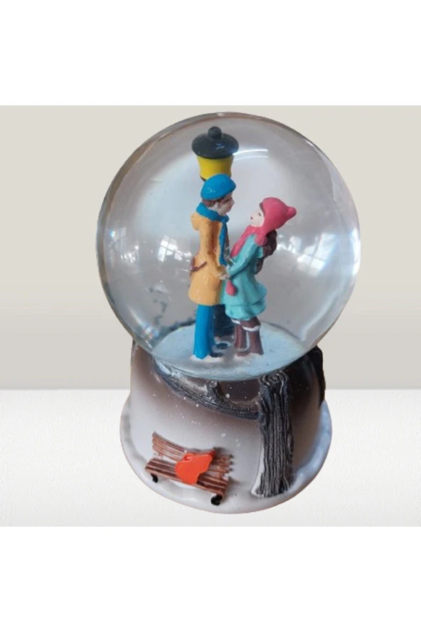 BY-LAMP Sevgiliye Romantik Hediye Işıklı ve Müzikli Kar Küresi Küçük Boy - 4