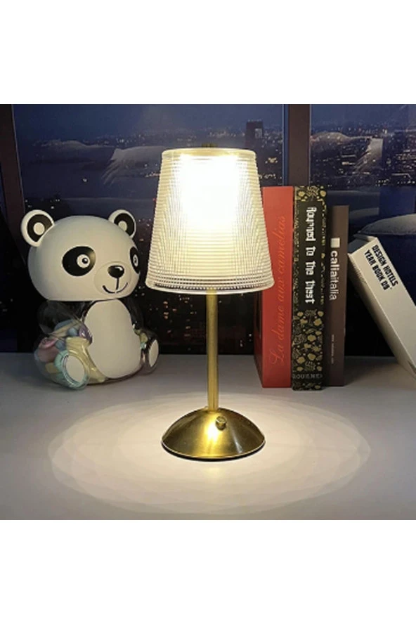 BY-LAMP Buzlu Cam Kristal Masa Lambası Dokunmatik 3 Işık Rengi Dim Edilebilir