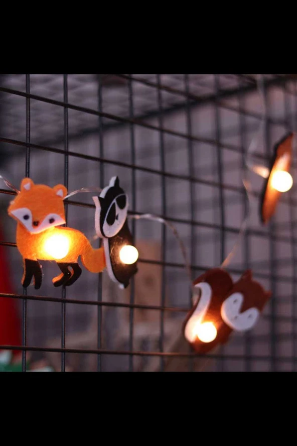 BY-LAMP Orman Hayvanları Süsleme Işıkları Iç Mekan Doğum Günü Partisi Dekorasyon Led Işık Zinciri - 4
