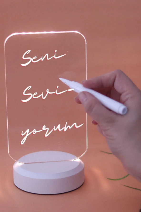BY-LAMP Kalemli Yazılabilir Günışığı Işıklı LED Mesaj Panosu Gece Lambası