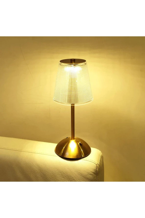 BY-LAMP Buzlu Cam Kristal Masa Lambası Dokunmatik 3 Işık Rengi Dim Edilebilir - 2