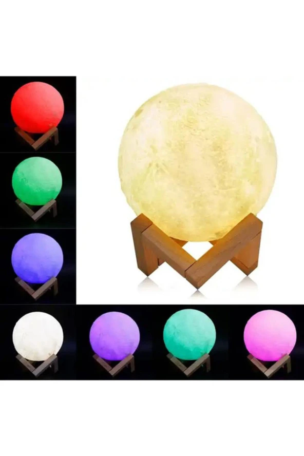 BY-LAMP Ay Gece Lambası 16 Renk Kumandalı 13 cm - Resim 3