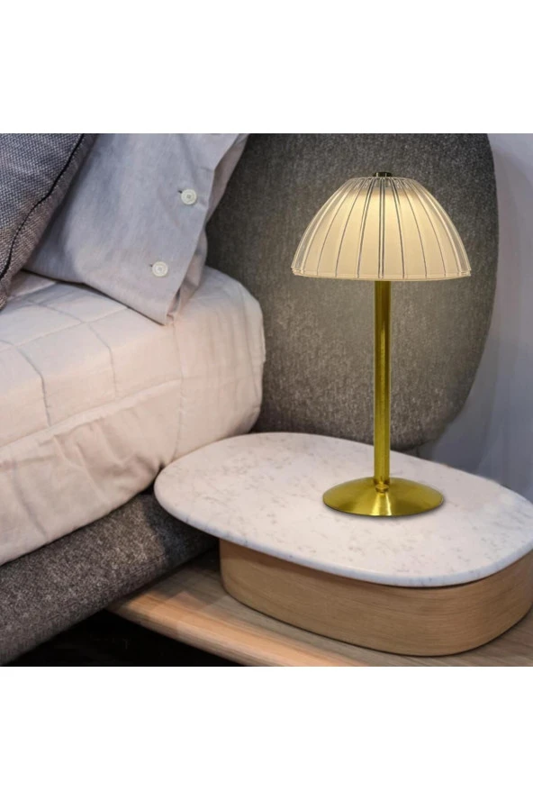 BY-LAMP Oval Şapkalı Kristal Masa Lambası Dokunmatik 3 Işık Rengi Dim Edilebilir - Resim 3