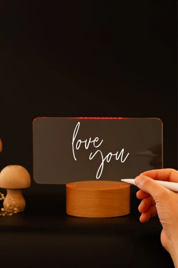 BY-LAMP Kalemli Yazılabilir 7 Renk Işıklı LED Mesaj Panosu Gece Lambası ürün görseli 1