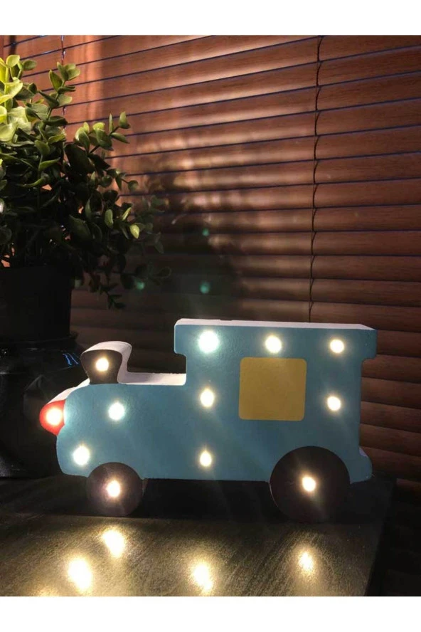 BY-LAMP Işıklı Ahşap Araba Lamba - Resim 2