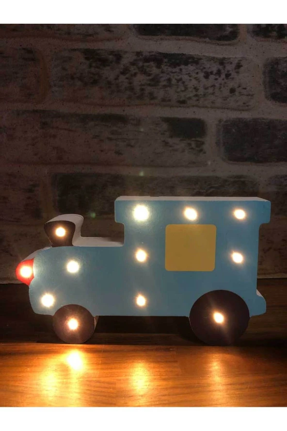 BY-LAMP Işıklı Ahşap Araba Lamba - Resim 3