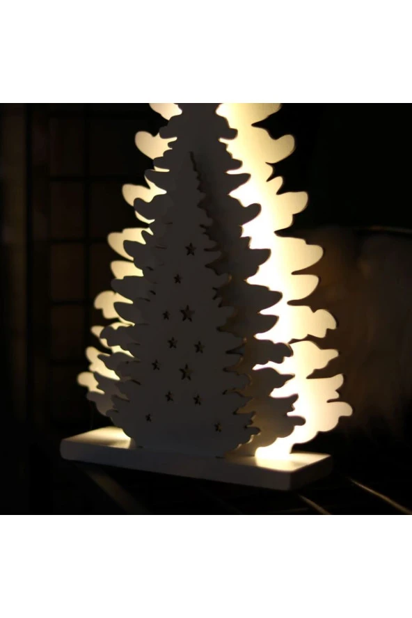 BY-LAMP Led Işıklı Üçlü Çam Yılbaşı Dekoru - Resim 3