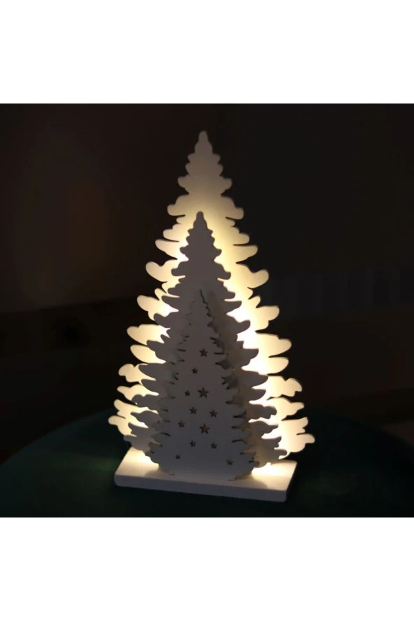 BY-LAMP Led Işıklı Üçlü Çam Yılbaşı Dekoru - Resim 4
