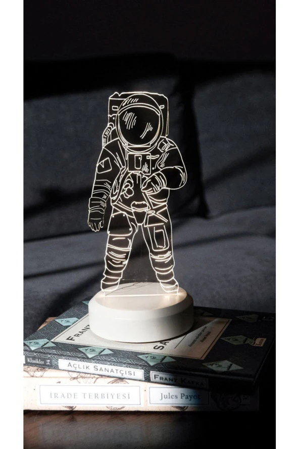 BY-LAMP Astronot Pilli Gece Lambası Uzay Temalı Doğum Günü Hediyesi Masa Lambası