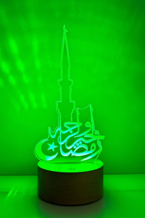 BY-LAMP Ay Yıldızlı Minare Figürlü Dekoratif Hediye Led Masa Lambası - Resim 2