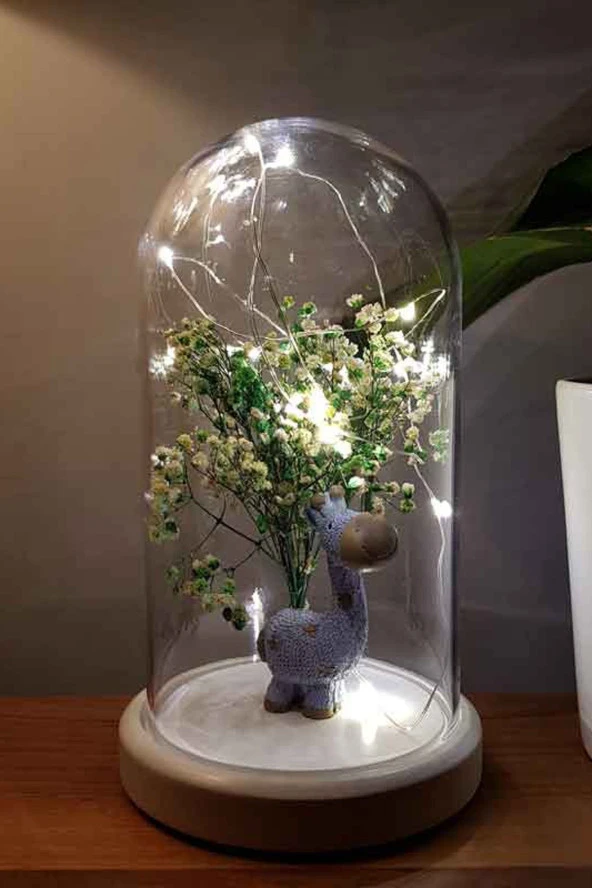 BY-LAMP Çocuk Odası Gece Lambası Hediyesi Mavi Zürafa Figürlü Led Işıklı Lamba Beyaz Taban ürün görseli 1