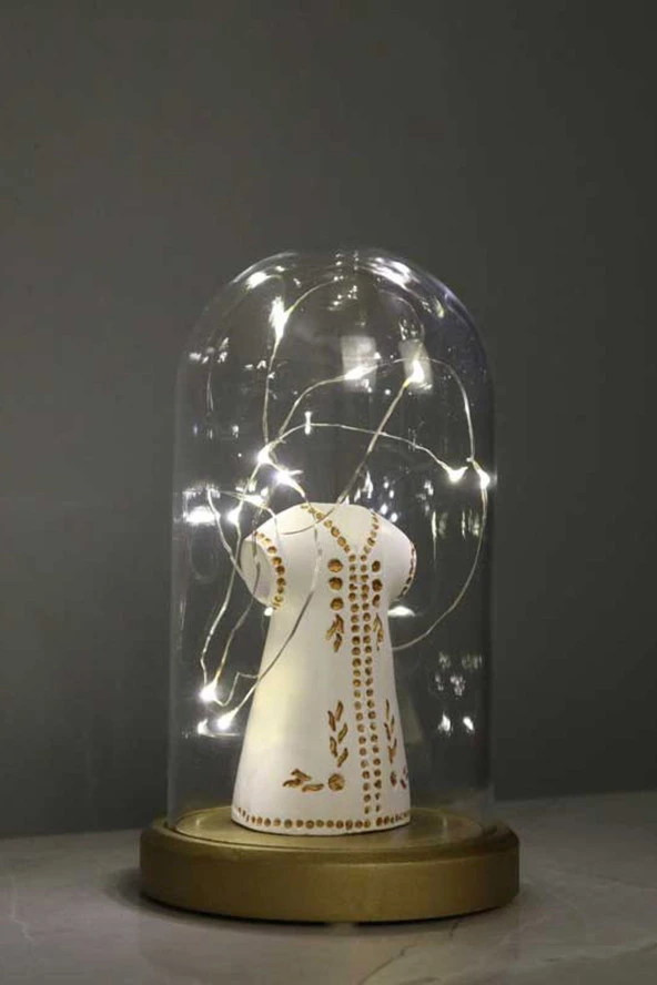 BY-LAMP Işıklı Fanus Led Lamba Gold Kaftan Hediye Fanus Lamba ürün görseli 1