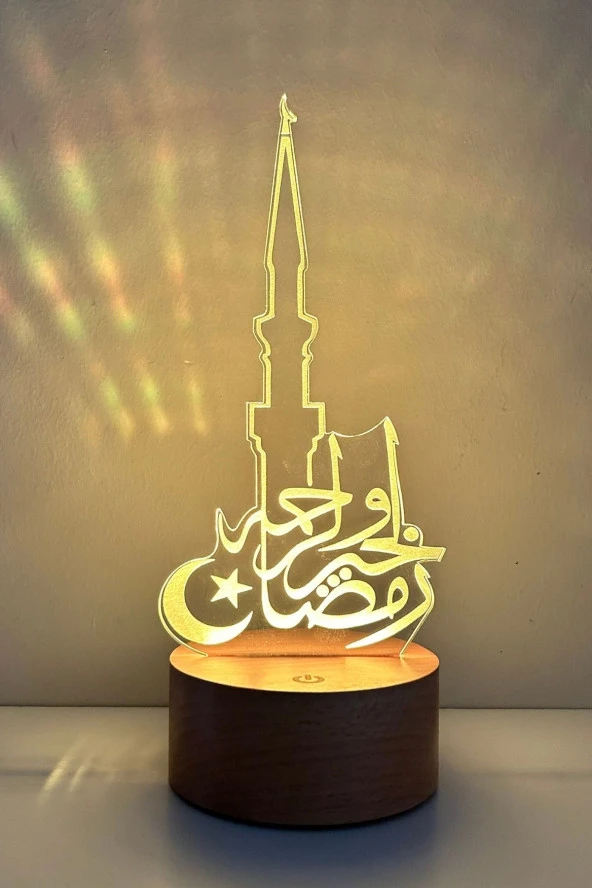 BY-LAMP Ay Yıldızlı Minare Figürlü Dekoratif Hediye Led Masa Lambası