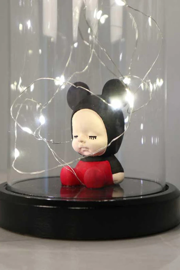 BY-LAMP Işıklı Led Fanus Lamba Mickey Mouse Çocuk Odası Hediyesi Gece Lambası - Resim 3