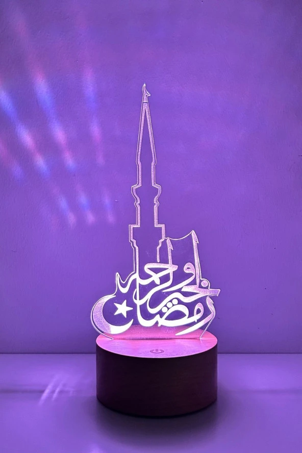 BY-LAMP Ay Yıldızlı Minare Figürlü Dekoratif Hediye Led Masa Lambası - Resim 3