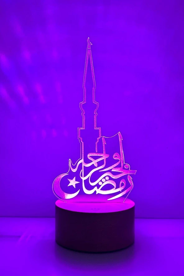 BY-LAMP Ay Yıldızlı Minare Figürlü Dekoratif Hediye Led Masa Lambası - Resim 4
