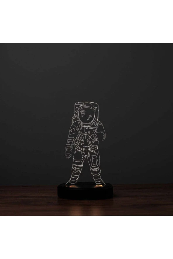 BY-LAMP Astronot Masa Lambası Akrilik 3D Hediye Led Gece Lambası - Resim 3