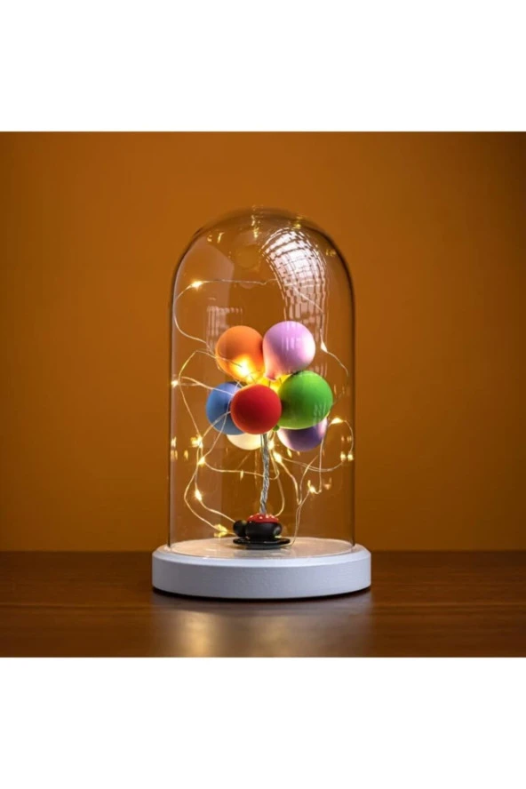 BY-LAMP Işıklı Fanus Renkli Balon Figürlü Lamba Çocuk Odası Hediyesi Gece Lambası - 3
