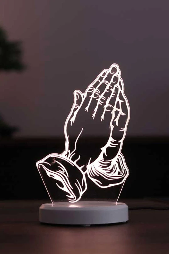 BY-LAMP 3 Boyutlu Dua Figürlü Dekoratif Hediye Led Masa Lambası