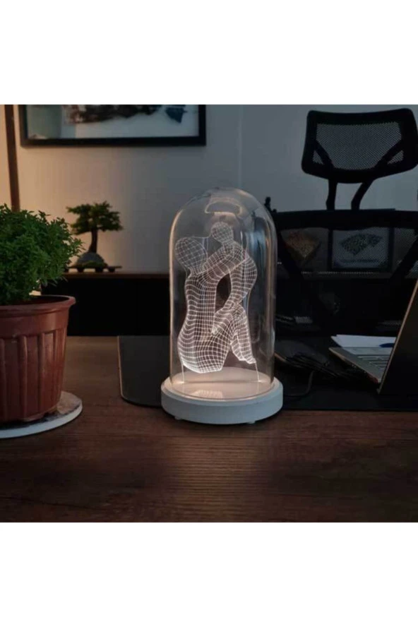 BY-LAMP Led Işıklı Fanus Anneler Gününe Hediye Led Gece Lambası