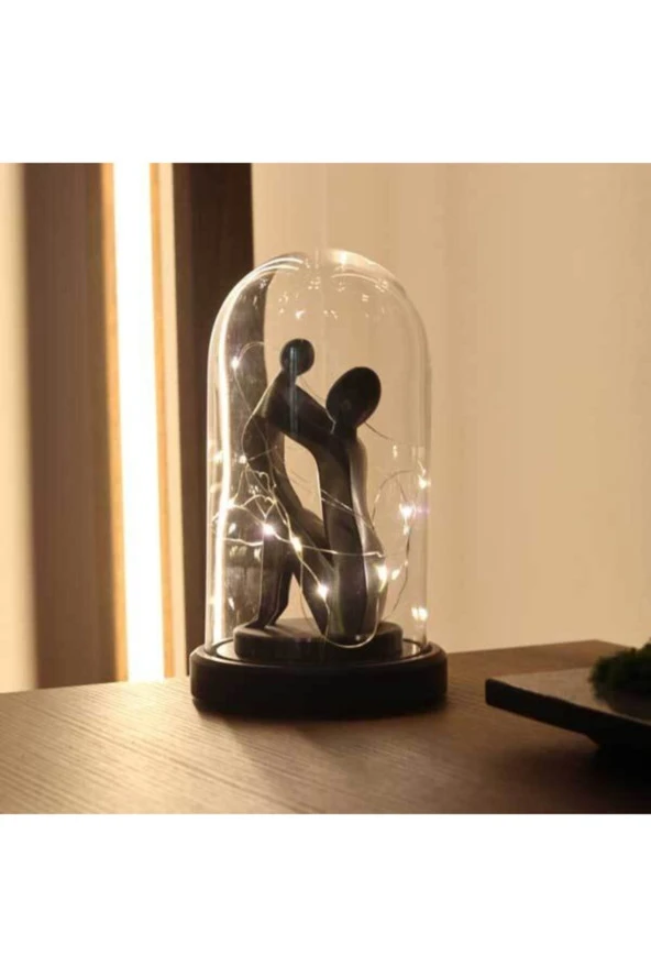 BY-LAMP Led Işıklı Anneler Günü Hediyesi Gece Lambası Siyah Taban - Resim 2