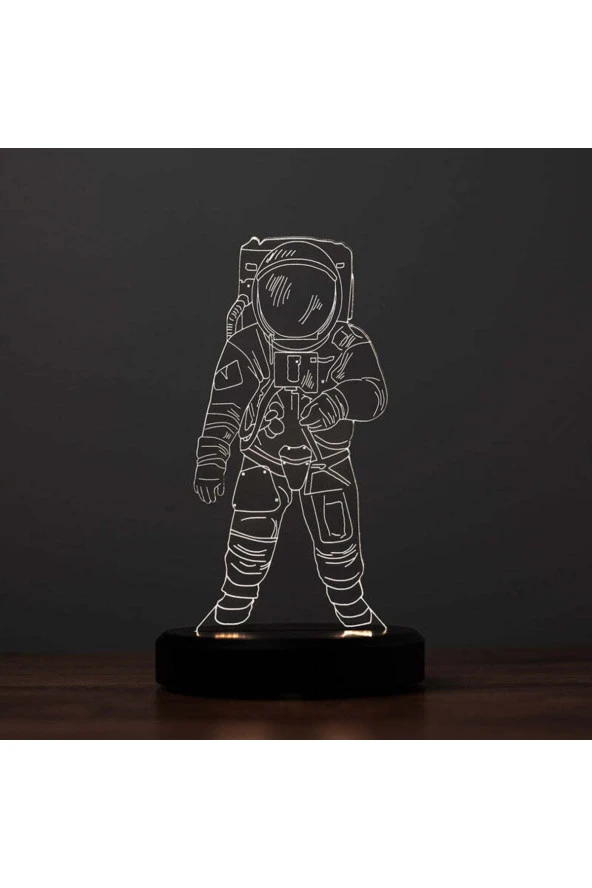 BY-LAMP Astronot Masa Lambası Akrilik 3D Hediye Led Gece Lambası - Resim 4