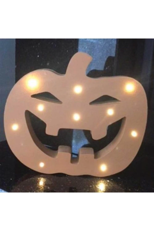 BY-LAMP Ahşap Balkabağı Led Lamba Halloween Hediyesi Gece Lambası ürün görseli 1