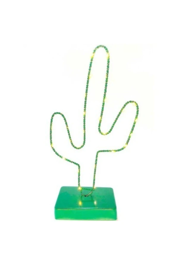BY-LAMP Peri Ledli Metal Kaktüs Masa Üstü Dekor - Resim 3