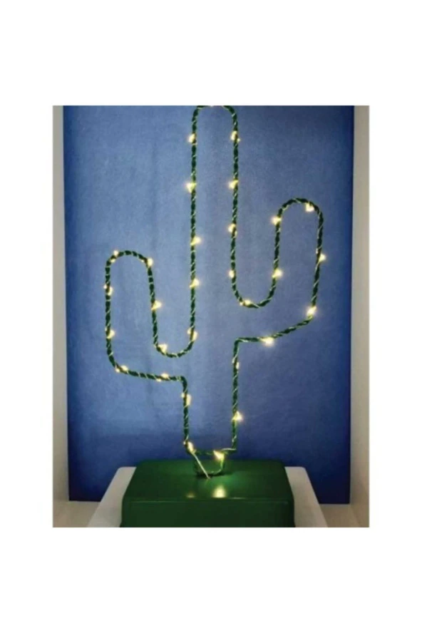 BY-LAMP Peri Ledli Metal Kaktüs Masa Üstü Dekor ürün görseli 1