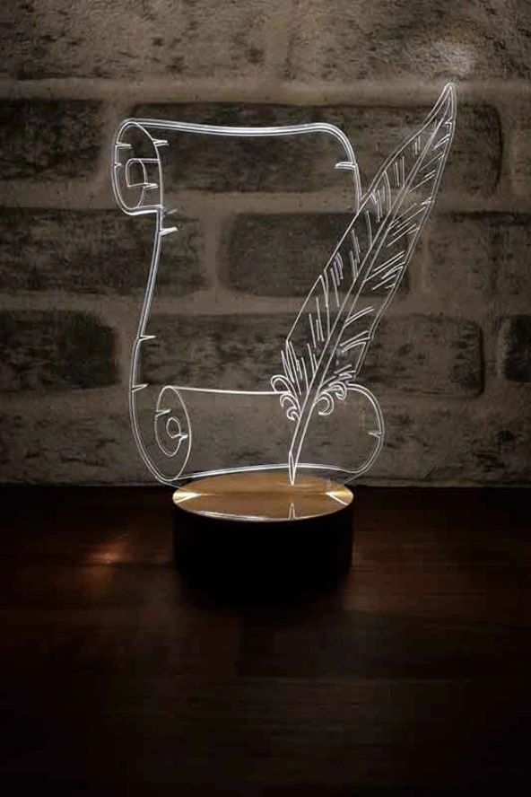 BY-LAMP Mektup Led Masa Lambası Ahşap Taban 7 Farklı Işık Renkli Gece Lambası Hediye Dekoratif Aydınlatma ürün görseli 1