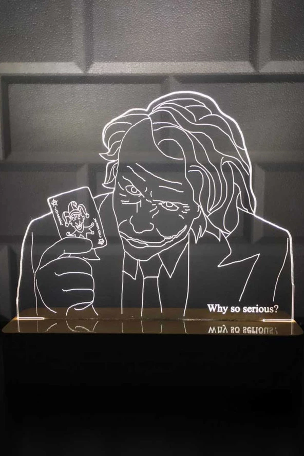 BY-LAMP Joker Led Masa Lambası Ahşap Taban Günışığı Gece Lambası Hediye Dekoratif Aydınlatma