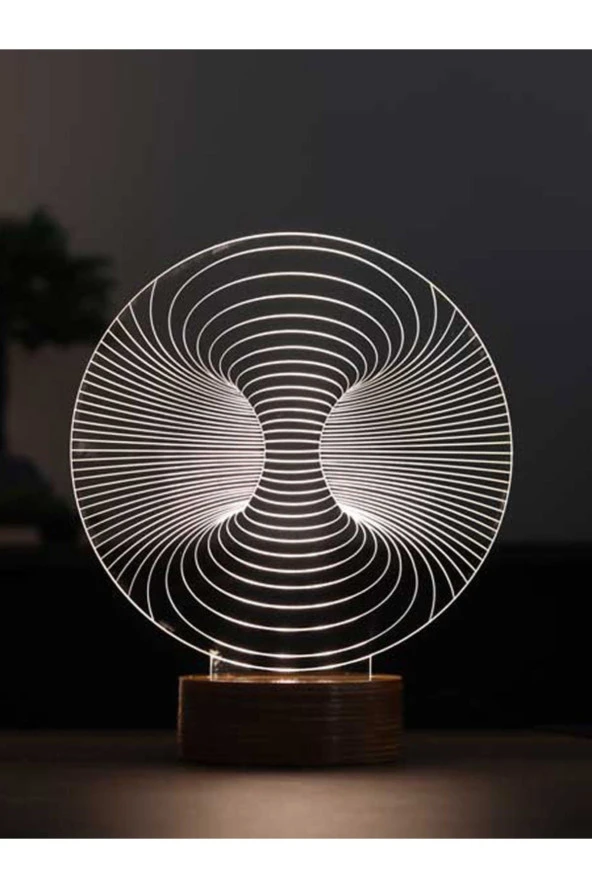 BY-LAMP Ilizyon Led Masa Lambası Ahşap Taban 7 Farklı Işık Renkli - 1