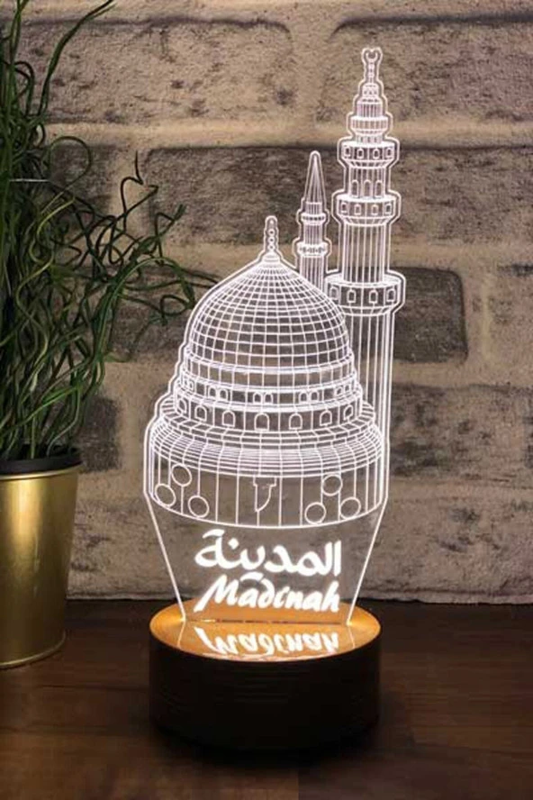 BY-LAMP 3 Boyutlu Medine Figürlü Dekoratif Hediye Led Masa Lambası - Resim 2
