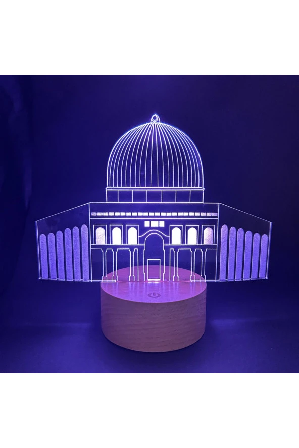 BY-LAMP 3 Boyutlu Kubbet-üs Sahra Figürlü Dekoratif Hediye Led Masa Lambası - Resim 4