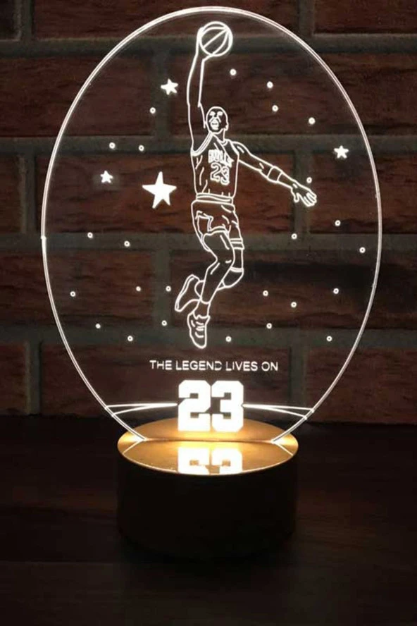 BY-LAMP Michael Jordan Led Masa Lambası 7 Farklı Işık Renkli Basketbol Hediyesi Dekoratif Aydınlatma
