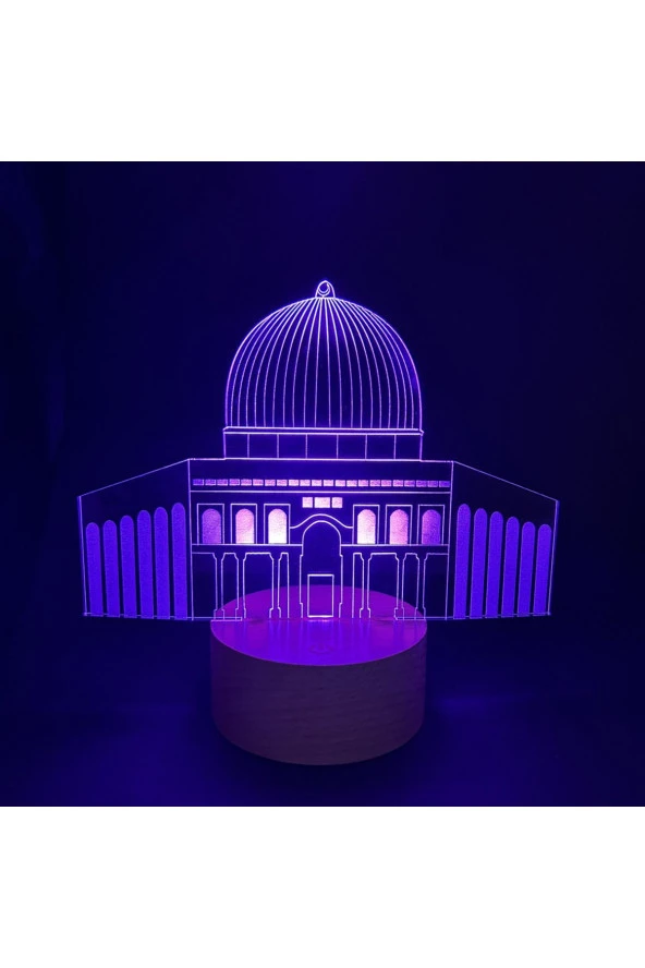 BY-LAMP 3 Boyutlu Kubbet-üs Sahra Figürlü Dekoratif Hediye Led Masa Lambası - Resim 2