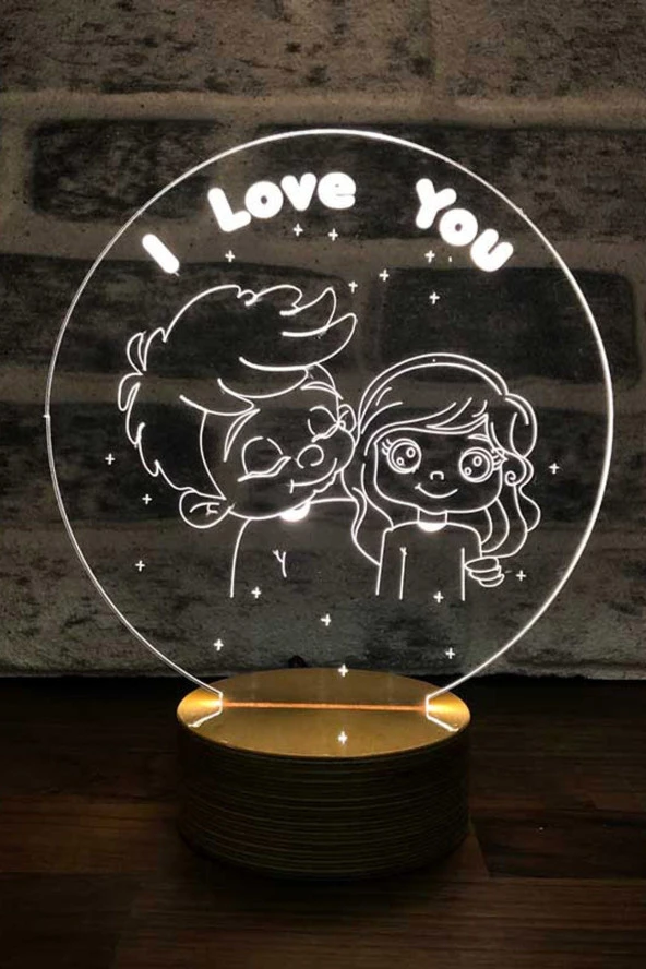 BY-LAMP 3 Boyutlu Aşk Kız Ve Erkek Led Masa Lambası ürün görseli 1
