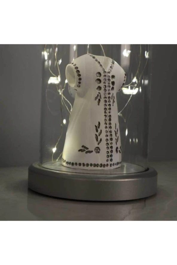 BY-LAMP Gümüş Kaftan Figürlü Lamba Led Işıklı Arkadaşa Hediye Gece Lambası - Resim 4