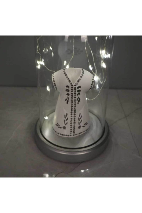 BY-LAMP Gümüş Kaftan Figürlü Lamba Led Işıklı Arkadaşa Hediye Gece Lambası - Resim 3